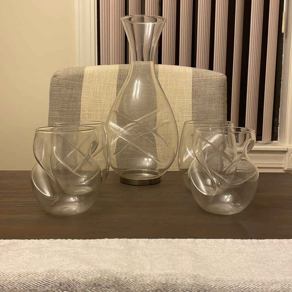 Red wine set - aeration glasses + carafe